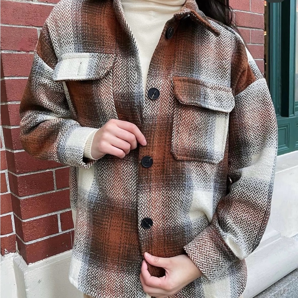 Plaid Button-Up Jacket - Picture 4 of 6